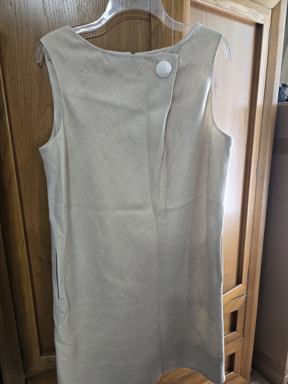 3.1 Phillip Lim Cream Shift Dress with Asymmetric Button Flap